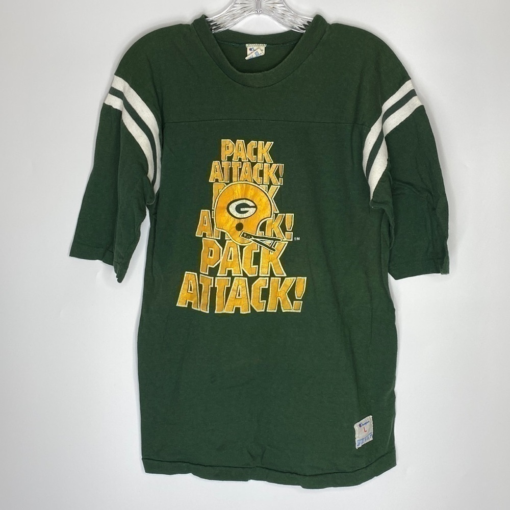 Vintage Champion Green Bay Packers Pack Attack Short Sleeve Tshirt Large